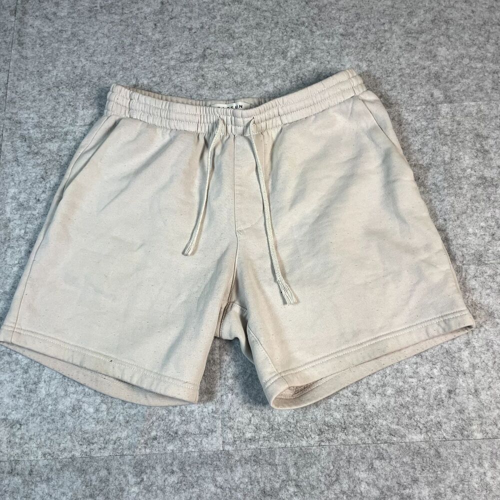 PacSun Volley Sweat Shorts Cream Drawstring Cotton Blend Men's Large 170SP238026